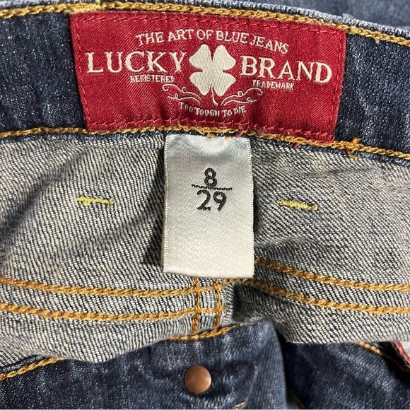 LUCKY BRAND Women’s Dark Wash Size 8/29 SWEET N LOW Bootcut  Jeans EUC Kicker - Picture 7 of 10